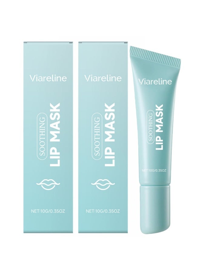 Viareline 2-PACKS Soothing and Moisturizing Lip Mask.Lightweight and Non-sticky, Perfect as a Makeup Base and for Post-makeup Repair. A Convenient On-the-go Lip Care Solution  10g*2 - Image 1